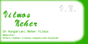 vilmos neher business card